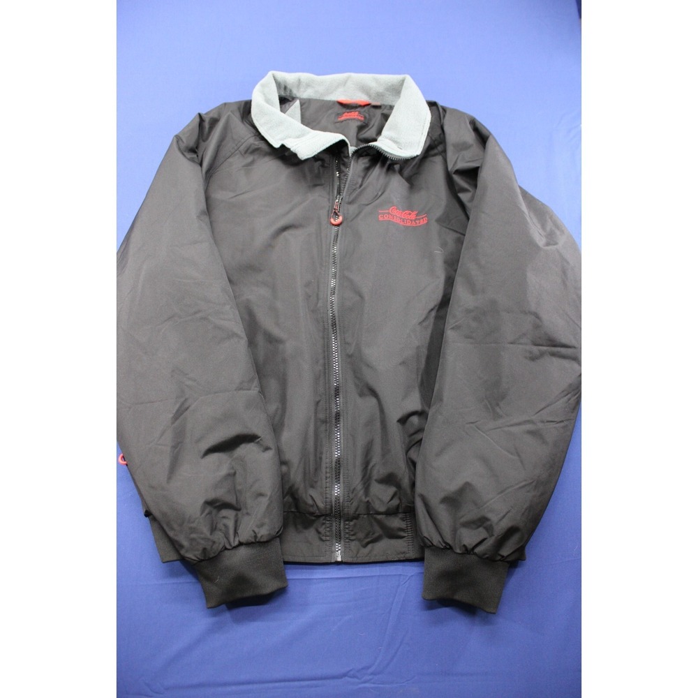 Coca‎ Cola Branded Jacket Black Insulated Zip Up Size Large
